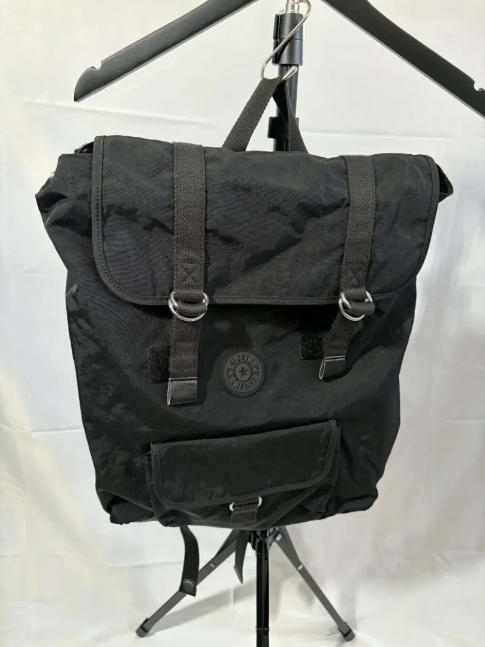 Kipling Black Flap Backpack